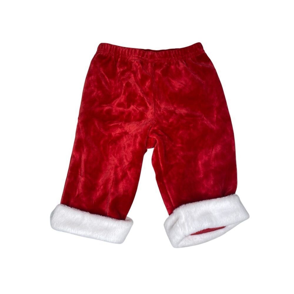 Cherokee Baby Santa Pants Red Velvet Christmas Holiday Bottoms 6M Infant